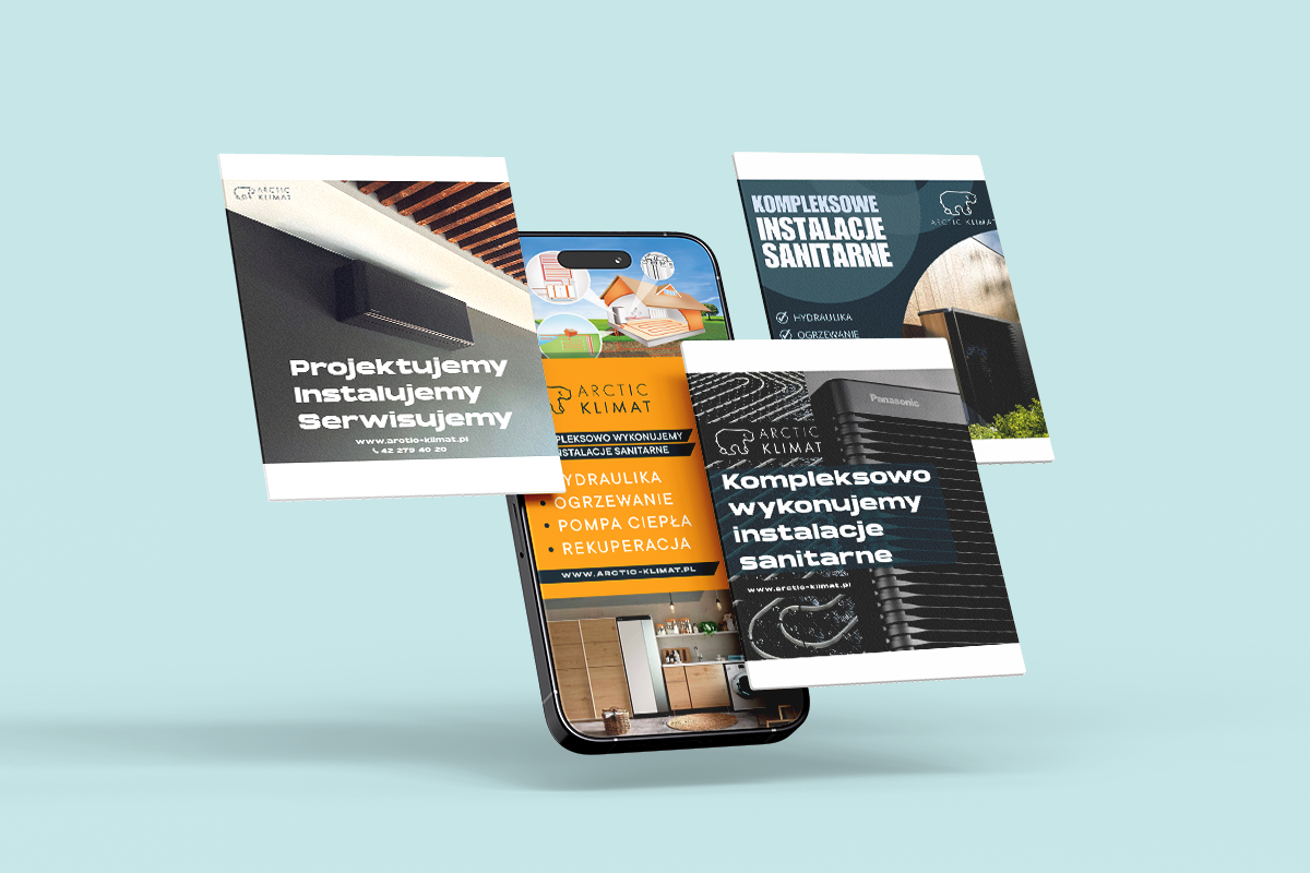 Zrzuty ekranu 4 postów na social media dla firmy Arctic Klimat