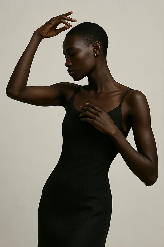 Zdjęcie modowe, fotografia reklamowa, kobieta w sukience w studio.